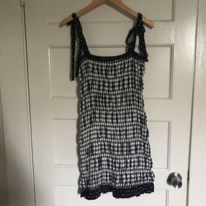 Storia Gingham Ruched Minidress